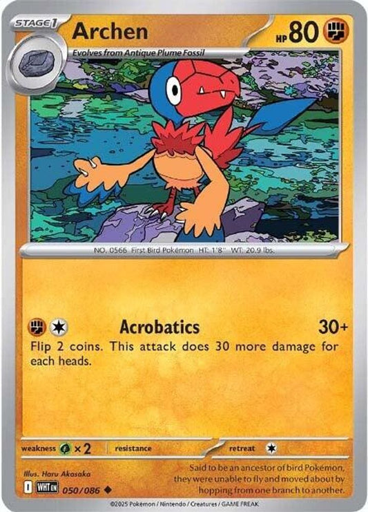 Archen 050/086 White Flare Pokemon UC NM