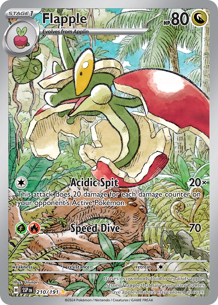 Flapple 210/191 Surging Sparks Pokemon Illustration Rare Holo NM