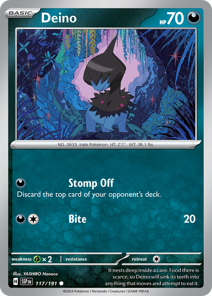 Deino 117/191 Surging Sparks Pokemon C NM