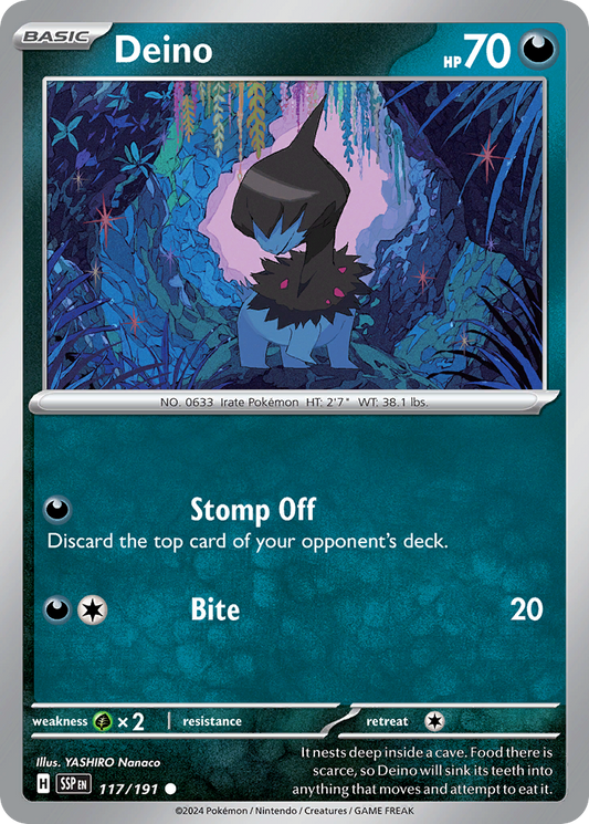 Deino 117/191 Surging Sparks Pokemon C NM
