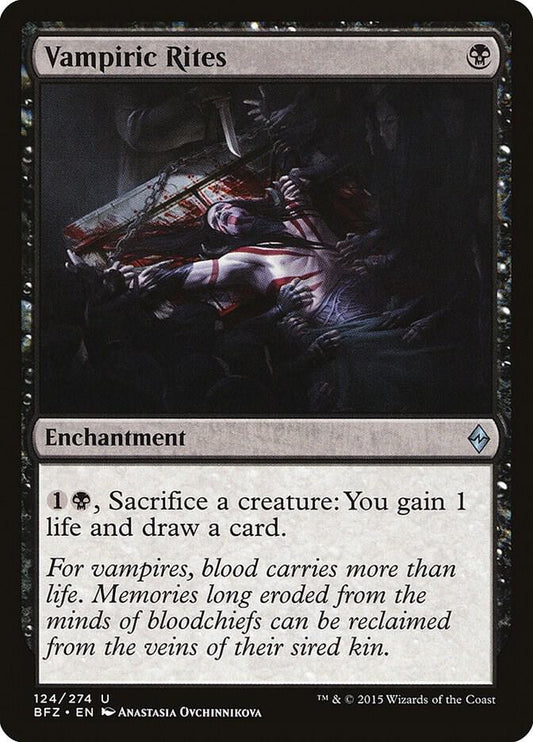 Vampiric Rites 124 Battle for Zendikar MTG UC LP