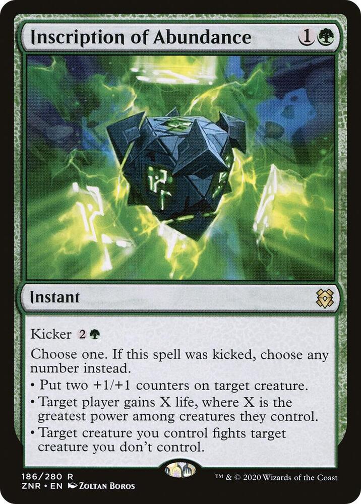 Inscription of Abundance 186 Zendikar Rising MTG R NM