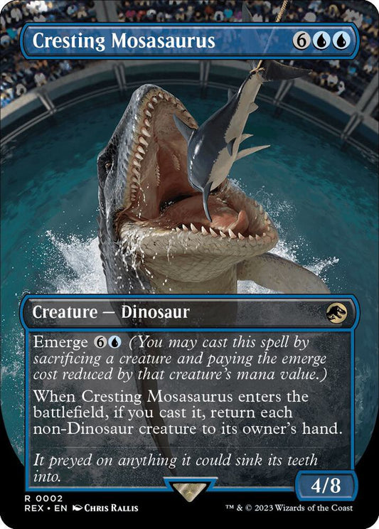 Cresting Mosasaurus (Borderless) 2 Universes Beyond: Jurassic World MTG NM