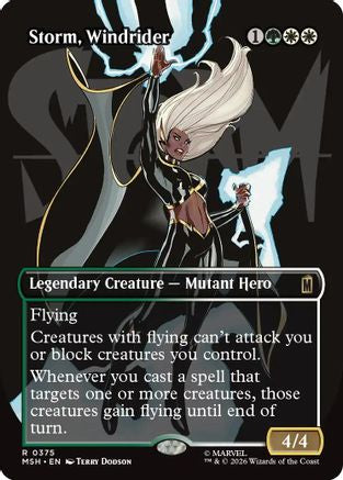 Storm, Windrider (Borderless) 375 Marvel Super Heroes MTG R NM