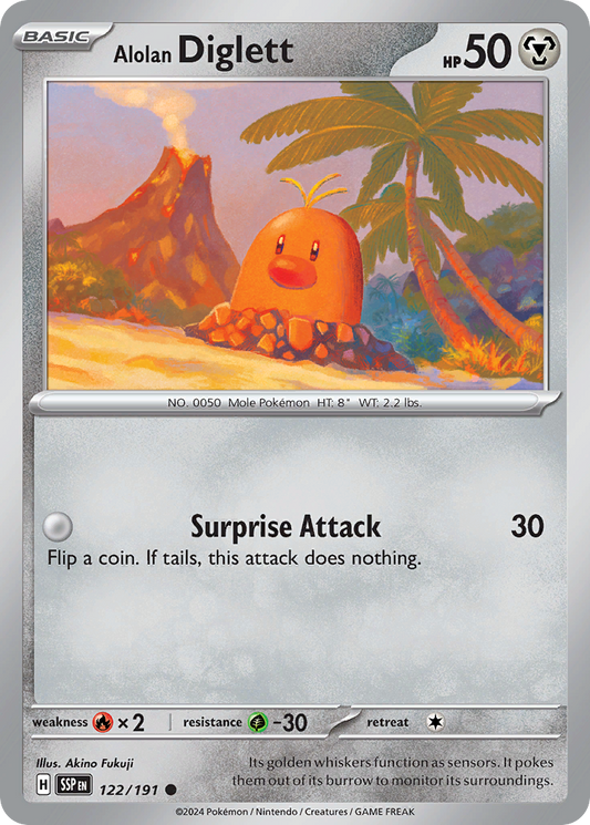 Alolan Diglett 122/191 Surging Sparks Pokemon C NM