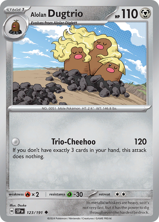 Alolan Dugtrio 123/191 Surging Sparks Pokemon UC NM