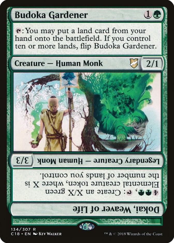Budoka Gardener // Dokai, Weaver of Life 134 Commander 2018 MTG R LP