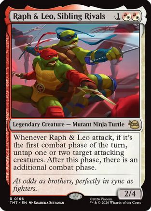 Raph & Leo, Sibling Rivals 0166 Teenage Mutant Ninja Turtles MTG R NM