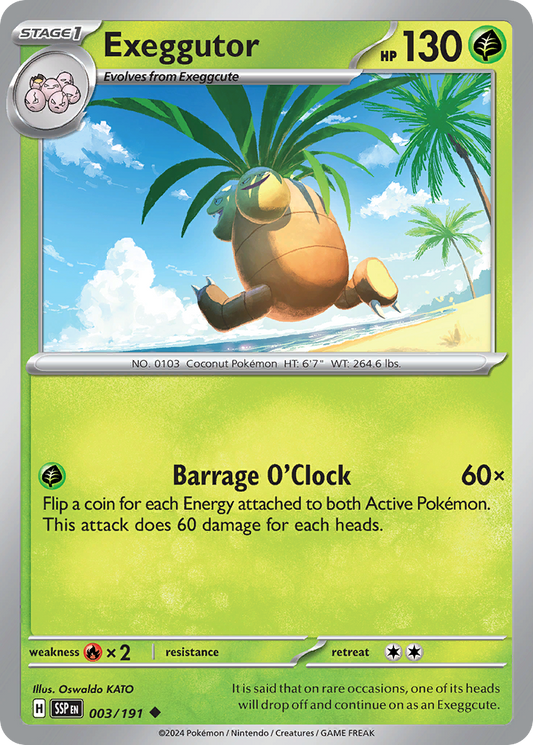 Exeggutor 003/191 Surging Sparks Pokemon UC NM