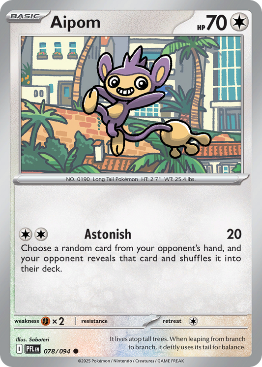 Aipom 078/094 Phantasmal Flames Pokemon C NM