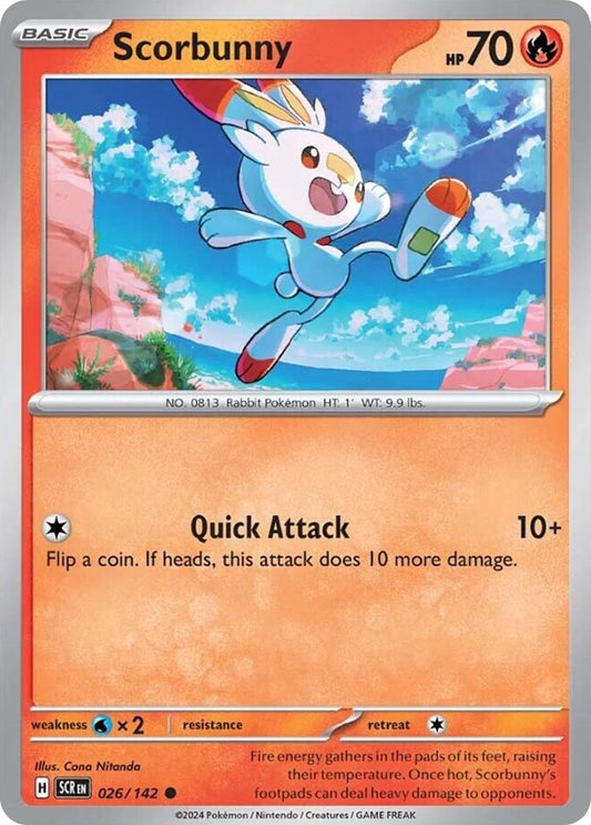Scorbunny 26/142 Stellar Crown Pokemon C NM