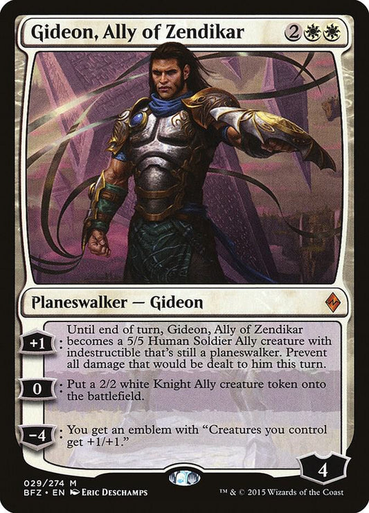 Gideon, Ally of Zendikar 29 Battle for Zendikar MTG Mythic NM