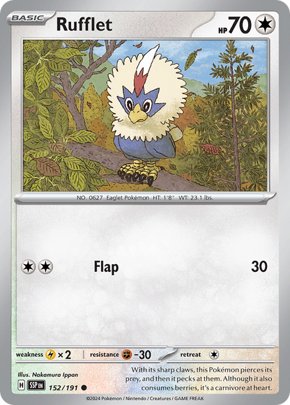 Rufflet 152/191 Surging Sparks Pokemon C NM
