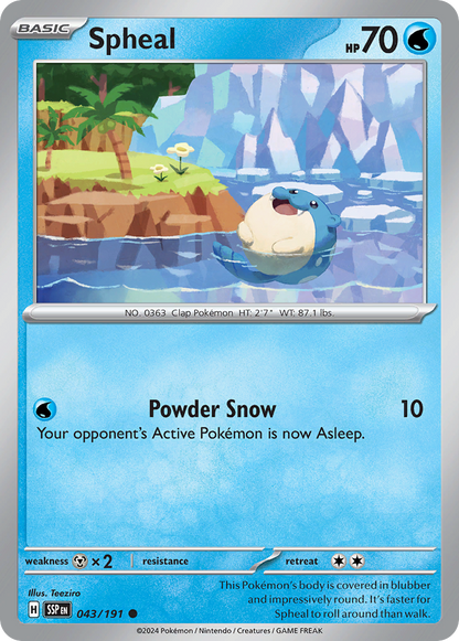 Spheal 043/191 Surging Sparks Pokemon C NM