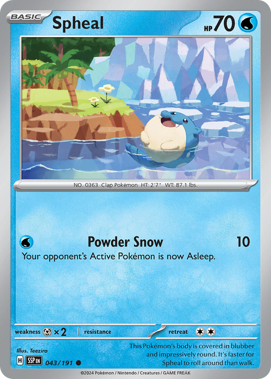 Spheal 043/191 Surging Sparks Pokemon C NM