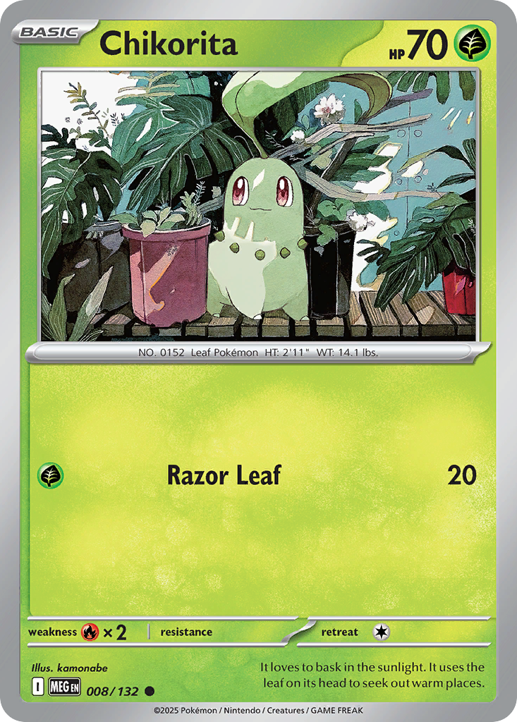 Chikorita 008/132 Mega Evolution Pokemon C NM