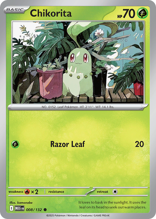 Chikorita 008/132 Mega Evolution Pokemon C NM
