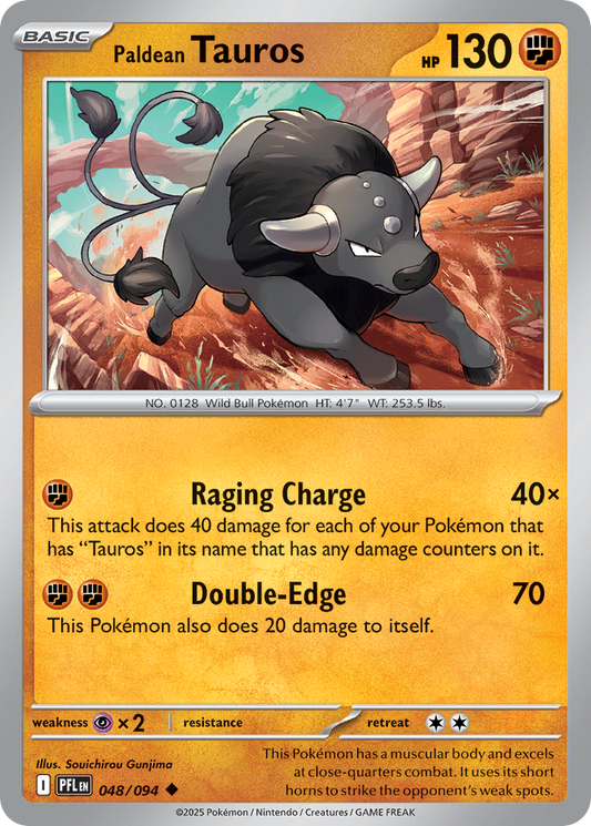 Paldean Tauros 048/094 Phantasmal Flames Pokemon UC NM
