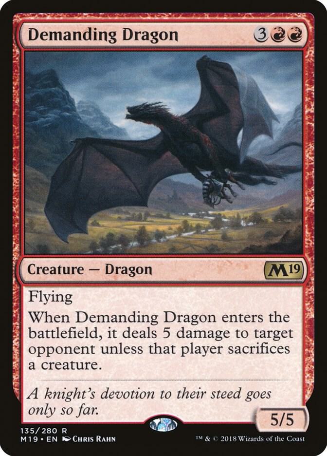 Demanding Dragon 135 Core Set 2019 MTG R NM