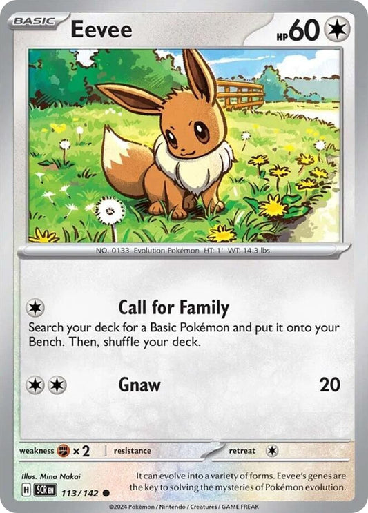 Eevee 113/142 Stellar Crown Pokemon C NM