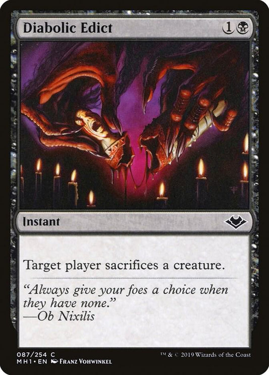 Diabolic Edict 87 Modern Horizons MTG C Foil NM