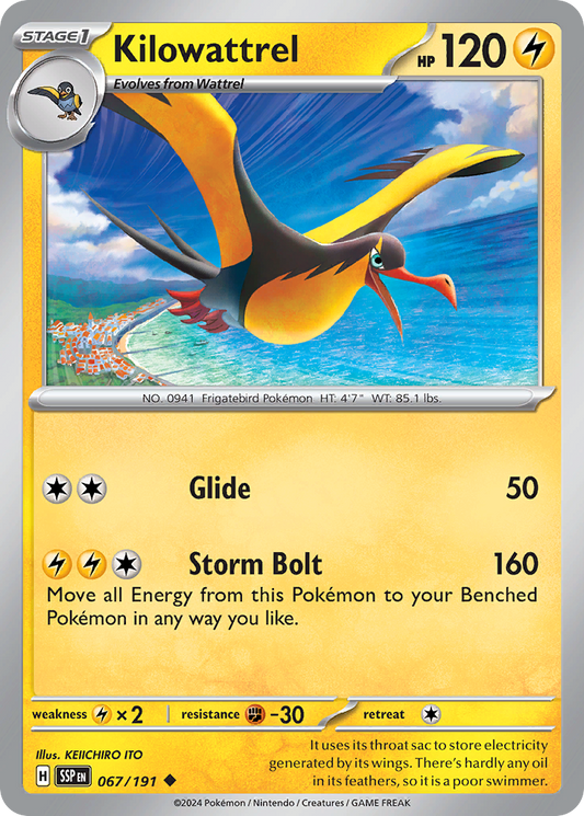 Kilowattrel 067/191 Surging Sparks Pokemon UC NM