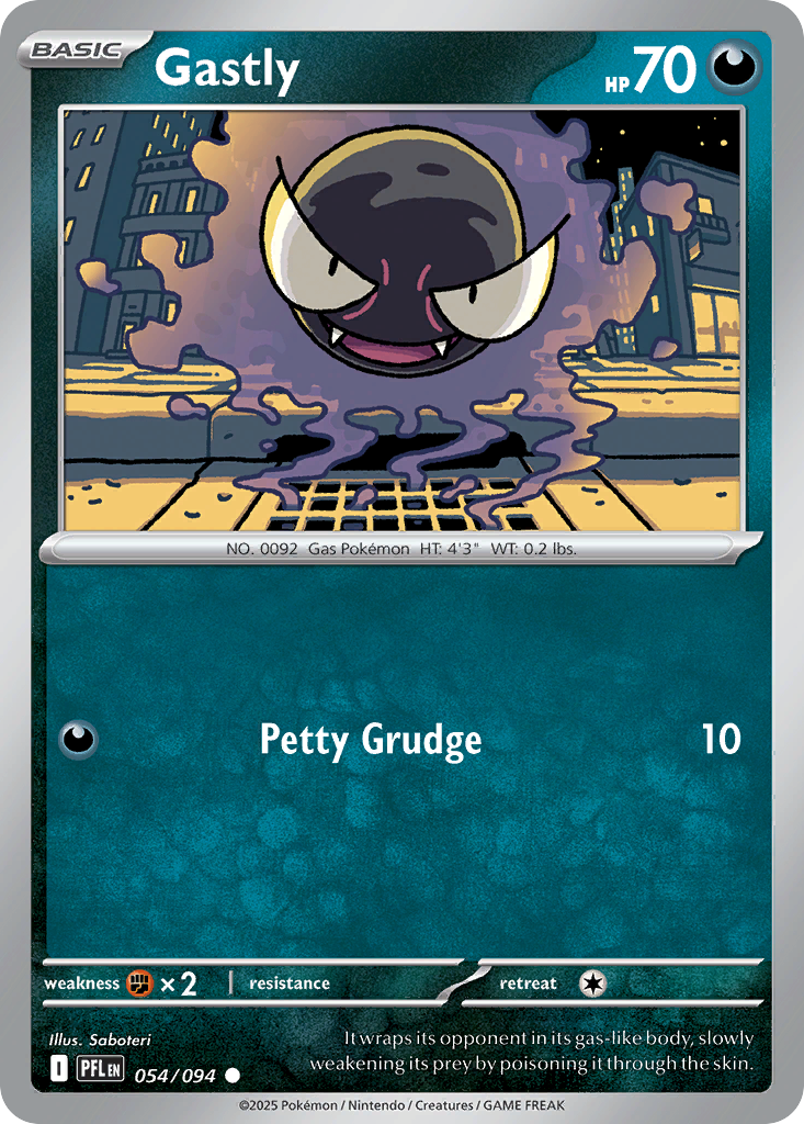 Gastly 054/094 Phantasmal Flames Pokemon C NM