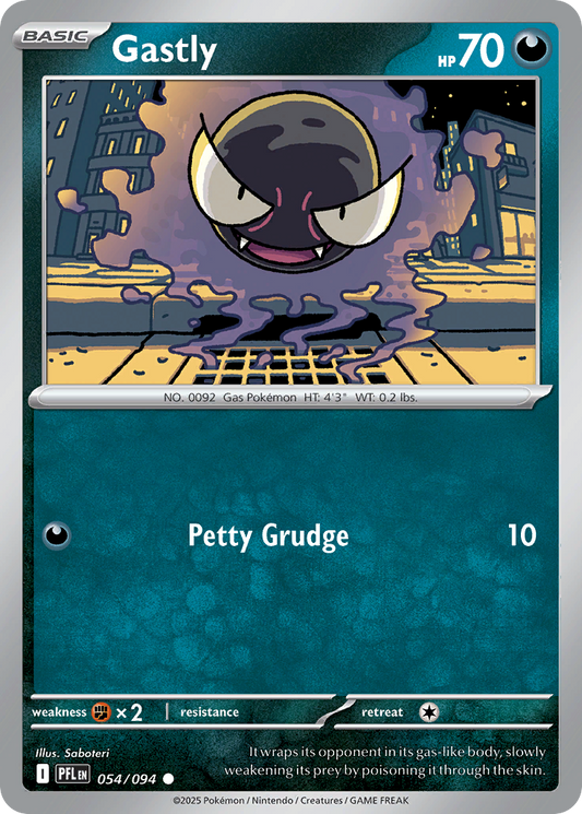 Gastly 054/094 Phantasmal Flames Pokemon C NM