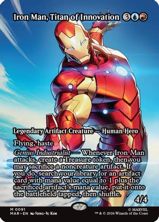 Iron Man, Titan of Innovation Borderless 91 Marvel Universe Eternal-Legal MTG NM