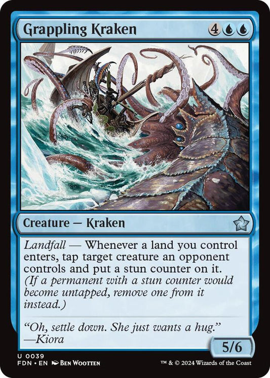 Grappling Kraken 39 Foundations MTG UC NM