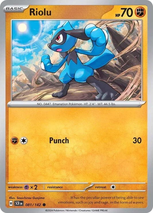 Riolu 81/142 Stellar Crown Pokemon C NM
