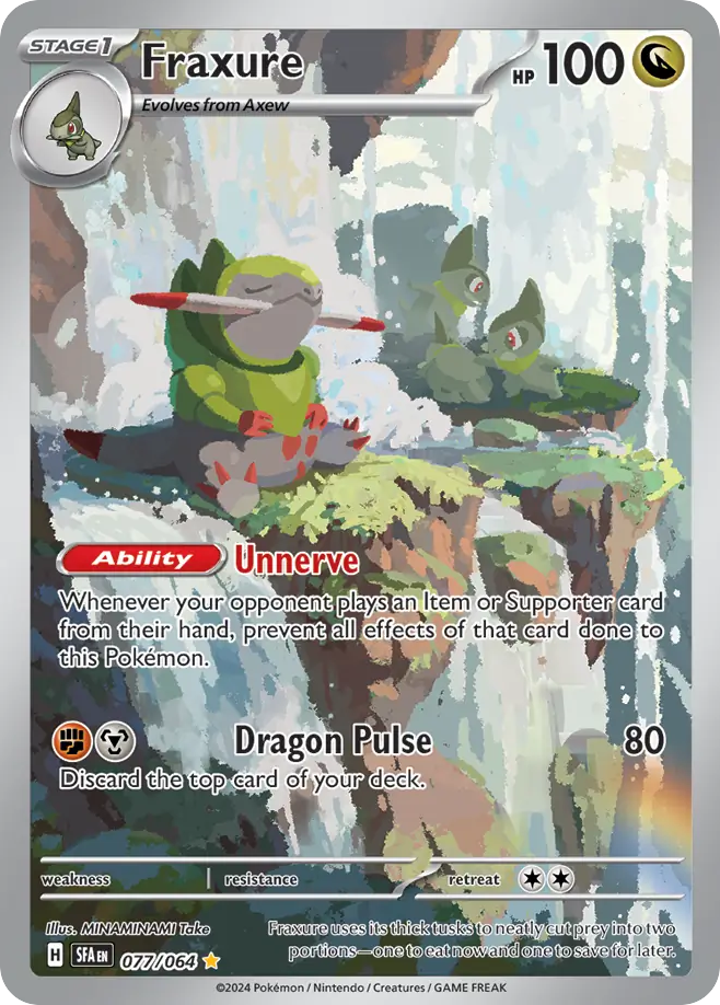 Fraxure 077/064 Shrouded Fable Pokemon Illustration Rare Holo NM