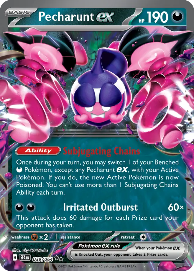 Pecharunt ex 039/064 Shrouded Fable Pokemon Double Rare Holo NM