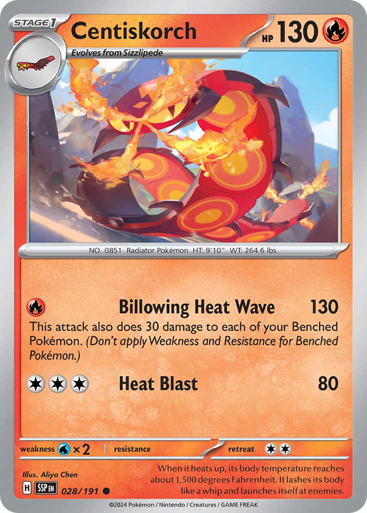 Centiskorch 028/191 Surging Sparks Pokemon C NM