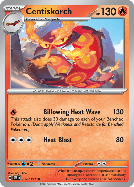Centiskorch 028/191 Surging Sparks Pokemon C NM