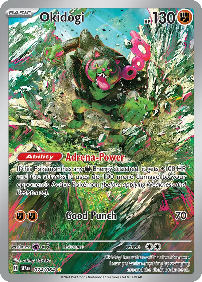 Okidogi 074/064 Shrouded Fable Pokemon Illustration Rare Holo NM