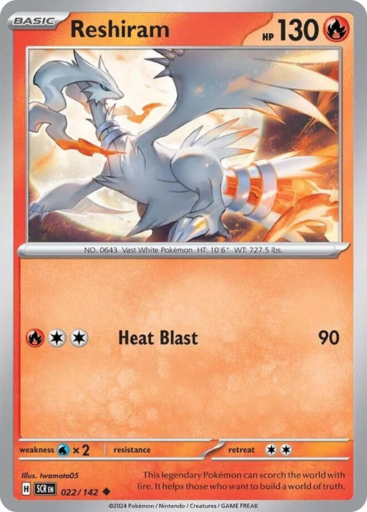 Reshiram 22/142 Stellar Crown Pokemon UC NM