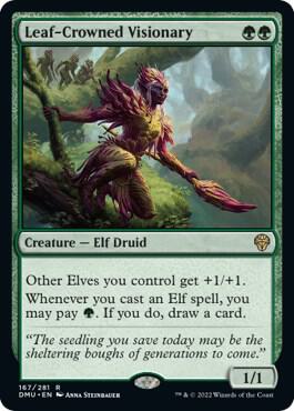 Leaf-Crowned Visionary 167 Dominaria United MTG R NM