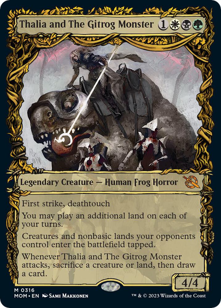 Thalia and The Gitrog Monster (Showcase) 316 March of the Machine MTG Mythic NM