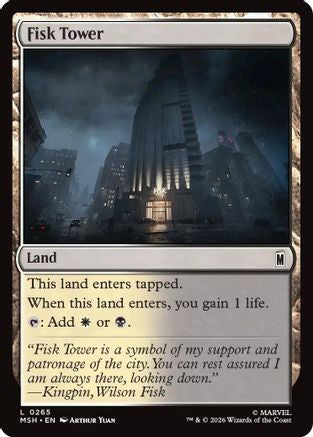 Fisk Tower 265 Marvel Super Heroes MTG Land Foil NM