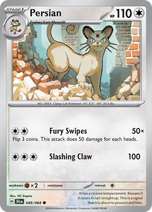 Persian 049/064 Shrouded Fable Pokemon C NM