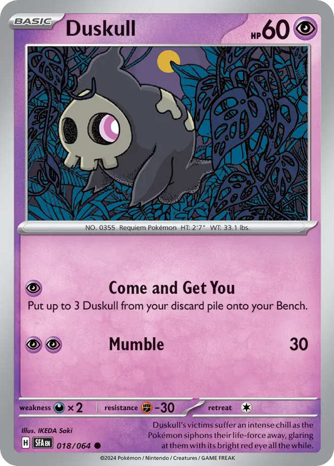 Duskull 018/064 Shrouded Fable Pokemon C NM