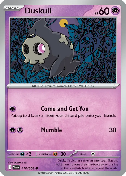 Duskull 018/064 Shrouded Fable Pokemon C NM