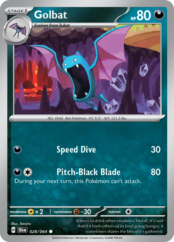 Golbat 028/064 Shrouded Fable Pokemon C NM