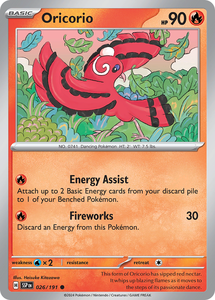 Oricorio 026/191 Surging Sparks Pokemon C NM