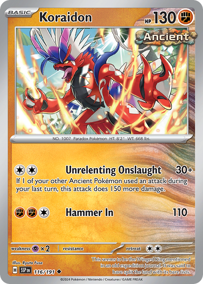 Koraidon 116/191 Surging Sparks Pokemon UC NM