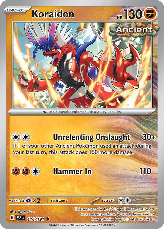 Koraidon 116/191 Surging Sparks Pokemon UC NM