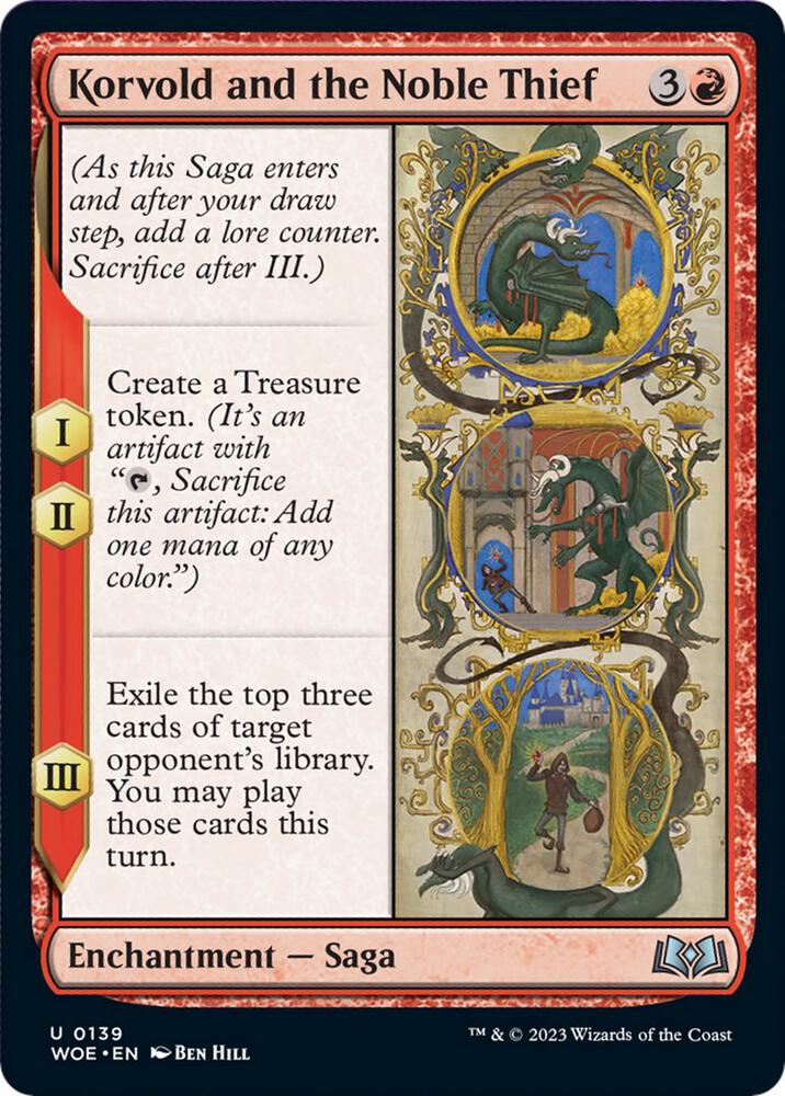 Korvold and the Noble Thief 139 Wilds of Eldraine MTG UC Foil NM