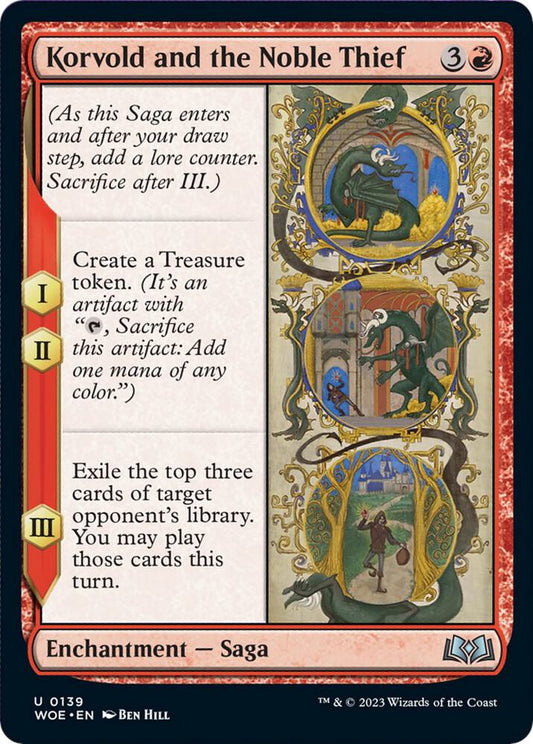 Korvold and the Noble Thief 139 Wilds of Eldraine MTG UC Foil NM