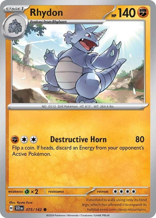 Rhydon 75/142 Stellar Crown Pokemon C NM